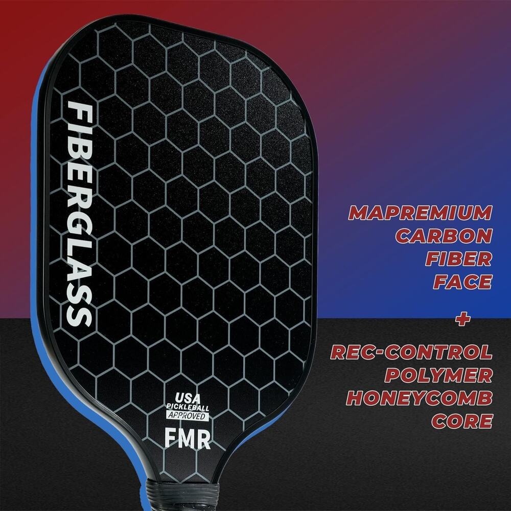 Pickleball Paddles Set of 2 with 4 Balls - USAPA Approved Fiberglass Surface, - Picture 4 of 7